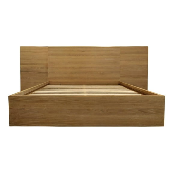 Sarasota Oak Wood Platform California King Bed with Wings in a Natural Finish