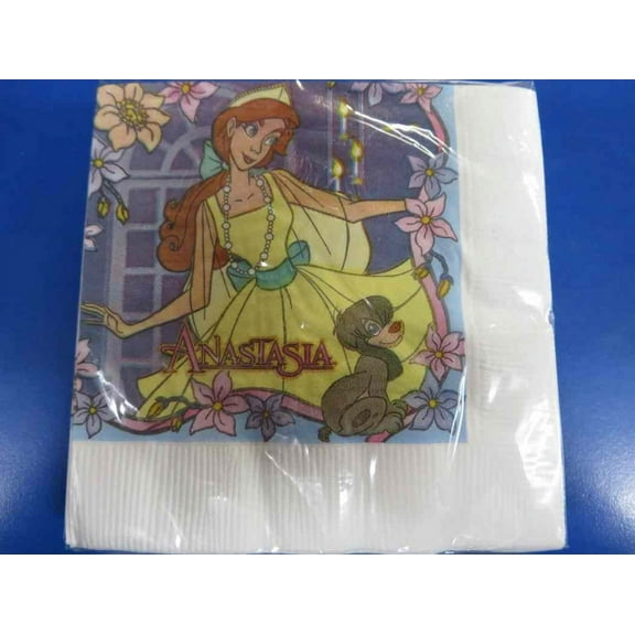 RARE Anastasia 1997 Disney Movie Cartoon Birthday Party Paper Beverage Napkins