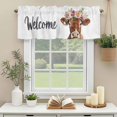 thumbnail image 3 of Welcome Spring Window Valance Curtain Flower Wreath Brown Bull Rod Pocket Short Curtain for Living Room, Bedroom & Kitchen Window Decor 42x18in, 3 of 8