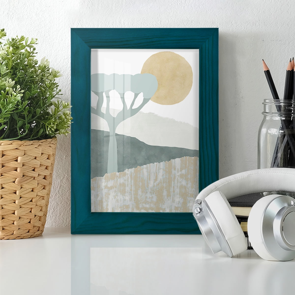 Ennerdale III - Framed Print w/glass - Ocean Blue