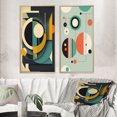 thumbnail image 1 of Designart "Retro Dimensions of the Mid-century Era I" Modern Midcentury Framed Wall Art Set Of 2 - Mid-Century Blue Frame Gallery Set For Office Decor, 1 of 6