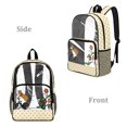 thumbnail image 2 of ZIATUBLES Clear Backpack, Heavy Duty Fabric & PVC Transparent Bookbag with Corgi Bicycle Flowers Polka Dots Print, Large Capacity See Through Backpack for School College Work Travel Security, 2 of 7