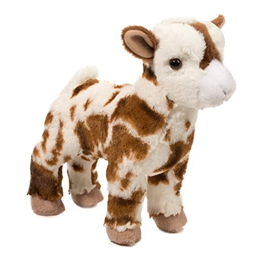 Peluche de peluche con forma de cabra moteada Douglas Gerti, 23 cm de altura