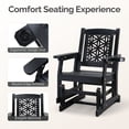 thumbnail image 6 of Ktaxon Patio Glider Chair, Floral Backrest, Side Cup Holder, Fir Wood, 28in, Black, 6 of 9