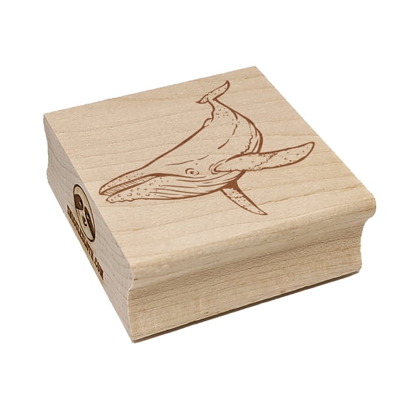 Humpback Whale Square Rubber Stamp Stamping Scrapbooking Crafting - Small 1.25in