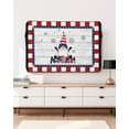 thumbnail image 5 of Gnomes Five-pointed Star Outdoor TV Cover 70 to 75 Inch Waterproof, Retro Wooden Stripes Buffalo Red White Lace 600D Oxford TV Covers with Zipper, Outside Flat TV Screen Protector 68"Wx42"Hx4.5"D, 5 of 7