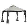 Sunjoy Katy 10 ft. x 12 ft. Gray and Black 2tier Steel Gazebo with