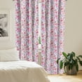 thumbnail image 3 of Ambesonne Watercolor Window Curtains, Fresh Spring Flora, Each 28" W x 84" L, Lavender Pink Green, 3 of 5