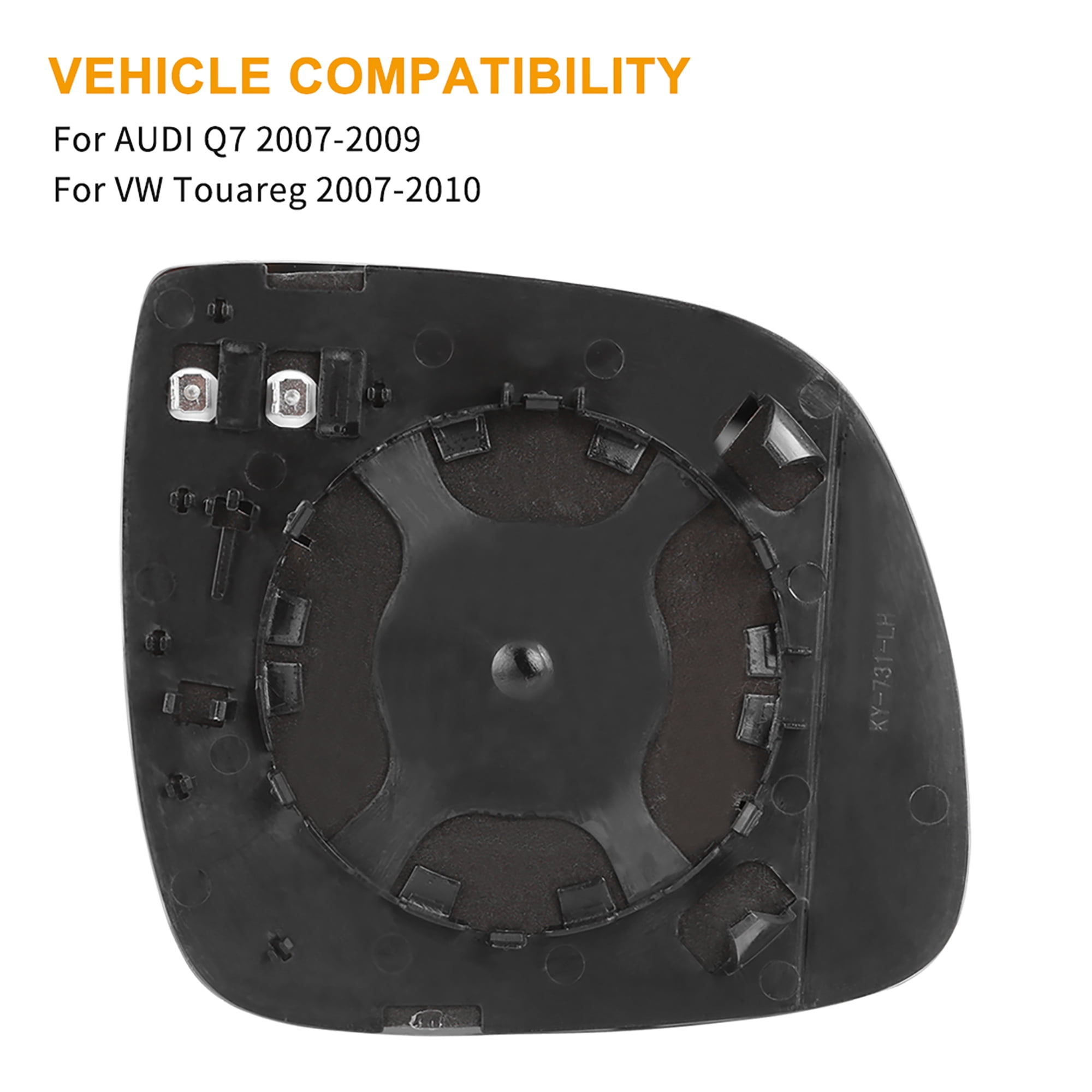 Car Mirror Glass Heated with Backing Plate Driver Side LH for AUDI Q7