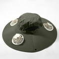 thumbnail image 6 of TYGHBN USB Charging Detachable Solar Charging Fan Embedded Large Brimmed Hat Summer Outdoor Sun Hat Men's Hiking and Fishing Hat (three Fan Version) Floppy Hats Men Tennis Hat Visor for Women Buckets, 6 of 6