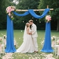 thumbnail image 4 of HonorHut Outdoor Curtain Drapes Long Arch Drapes Gauze Curtain Sheer Backdrop Drapes Wedding Party Decoration 29x236Inch 2 Pieces Misty Blue, 4 of 6