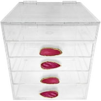 OnDisplay Ultimate Diva Cosmetic Organization Station - 12" Cube - Gold/Silver Agate (Pink/Gold)