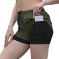 thumbnail image 3 of SOFTCCLO Running Shorts for Women Cycling Athletic Shorts Lined Loose Breathable Running Womens Shorts Army Green L, 3 of 6