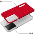 thumbnail image 3 of Xpm Case for Samsung Galaxy S21 Ultra (6.8") Hybrid Tuff Armor Rugged Texture Rubber Dual Layers TPU+PC Drop Protection Cover for Galaxy S21 Ultra - Red, 3 of 5