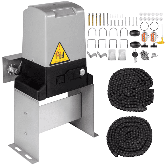 3300LBS Automatic Sliding Gate Opener Kit with 2 Remotes, Infrared Sensors, 20ft Chain, Waterproof Motor, 40ft Max Gate Length, Adjustable Thrust & Manual Release for Driveways, Homes, Farms