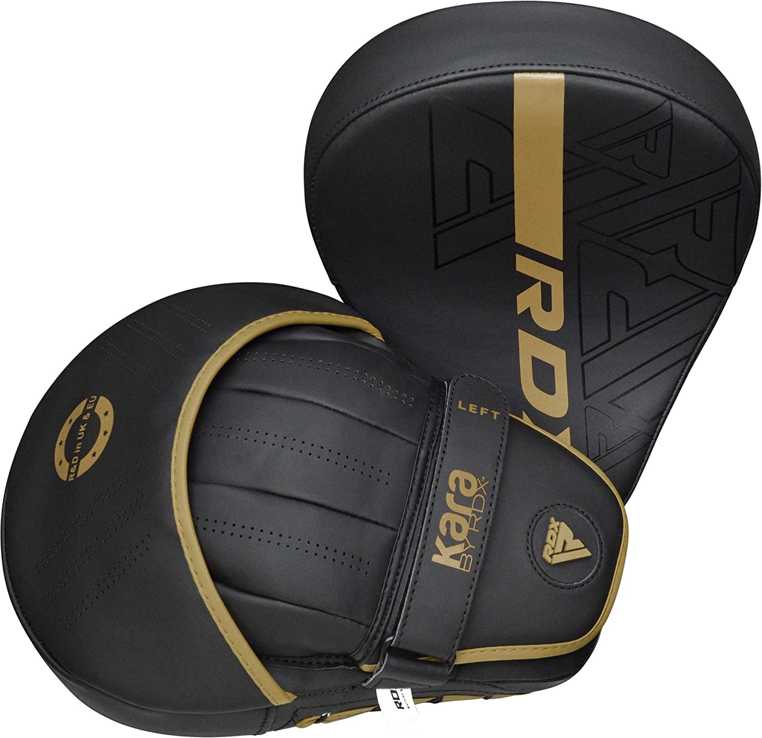 RDX Boxing Pads and Bag Gloves Set, Maya Hide Leather KARA Hook and Jab Training Pads, Curved Focus Mitts for MMA, Muay Thai, Kickboxing Coaching, Martial Arts, Punching Hand Target Strike Shield
