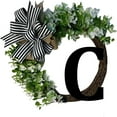 thumbnail image 4 of Clearance!Unique Last Name Year Round Front Door Wreath with Bow, 12" Fashion Welcome Sign Garland Creative 26 A-Z Letter Farmhouse Spring All Seasons Hanger Decoration, 4 of 8