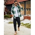 thumbnail image 3 of COOFANDY Mens Flannel Shirts Long Sleeve Lightweight Plaid Shirt Casual Button Down Shirts Jacket, 3 of 10