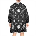 thumbnail image 2 of Wearable Oversized Blanket,Black White Moon Leaf Flower Eye Pattern Wearable Blanket Hoodie for Adults,Cozy Hooded Blankets with Super Pockets,Super Warm Fuzzy Pullover for Women & Men, 2 of 6