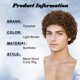 thumbnail image 4 of Peluca Tereshar para hombre, rizada, afro, marrón, con gafas de los años 70 y 80, 4 of 8