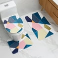 thumbnail image 4 of Latrodar Bathroom Toilet Cover Bathroom Mats Absorbent Printed Floor Mats Bathroom Toilet 3 Piece Floor Mat Set Multicolor 12x1.6 Inch, 4 of 5