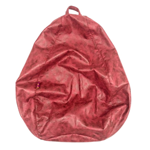 gran tamaño de almacenamiento de animales de peluche leathaire bolsa de frijol silla cubierta rojo-l Sunnimix Almacenamiento de juguetes de animales de peluche