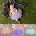 thumbnail image 4 of Accesorios de fotografía para bebé recién nacido, fondo verde, morado, rosa, Hada de malla Floral con diadema, juego de accesorios para fotografía de estudio, 4 of 5