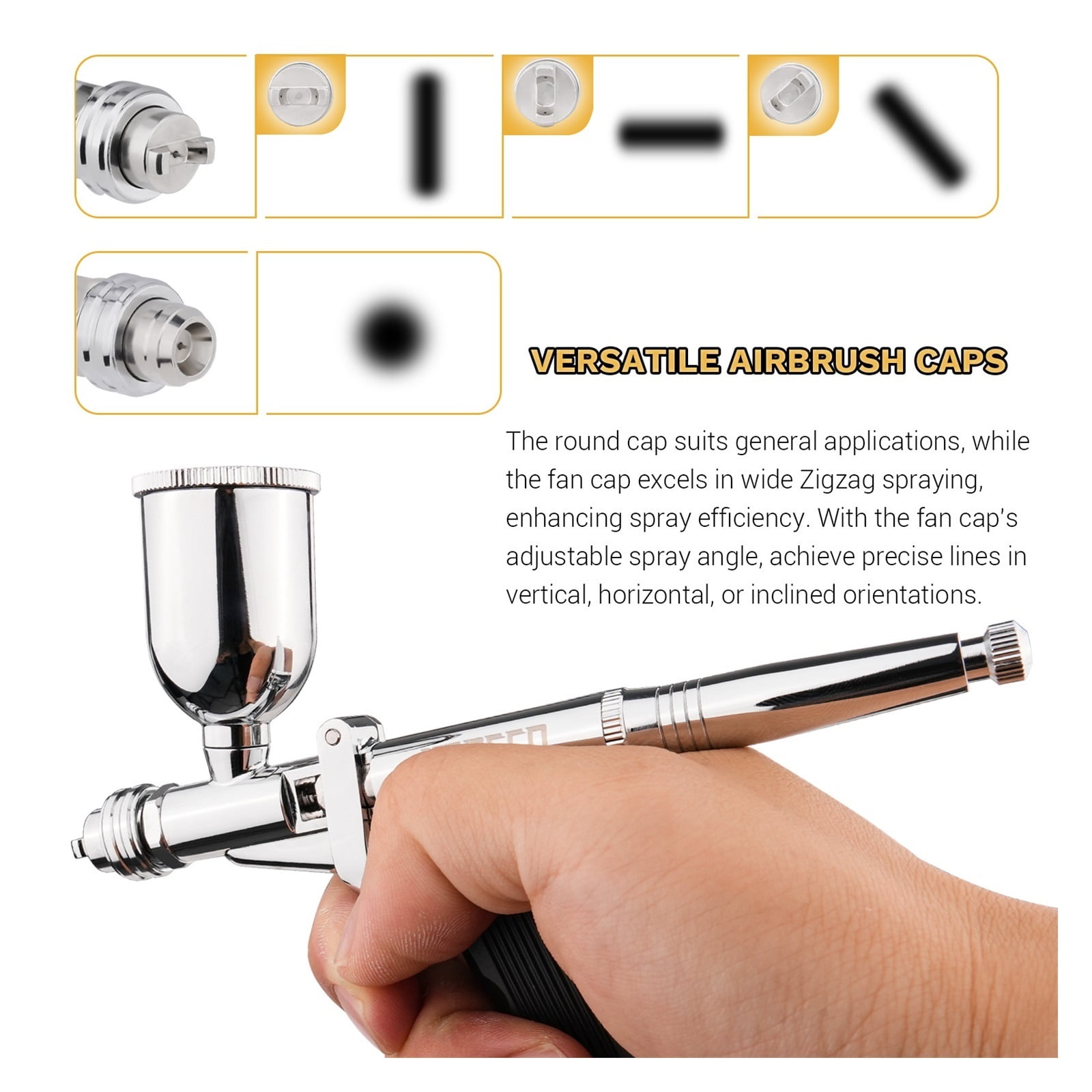 -Feed Dual-Action Pistol Grip Airbrush Trigger-type Fan Spray Air Brush 0.3mm/0.5mm 15CC Fluids Cups For Car Model DIY ,Easy to Clean