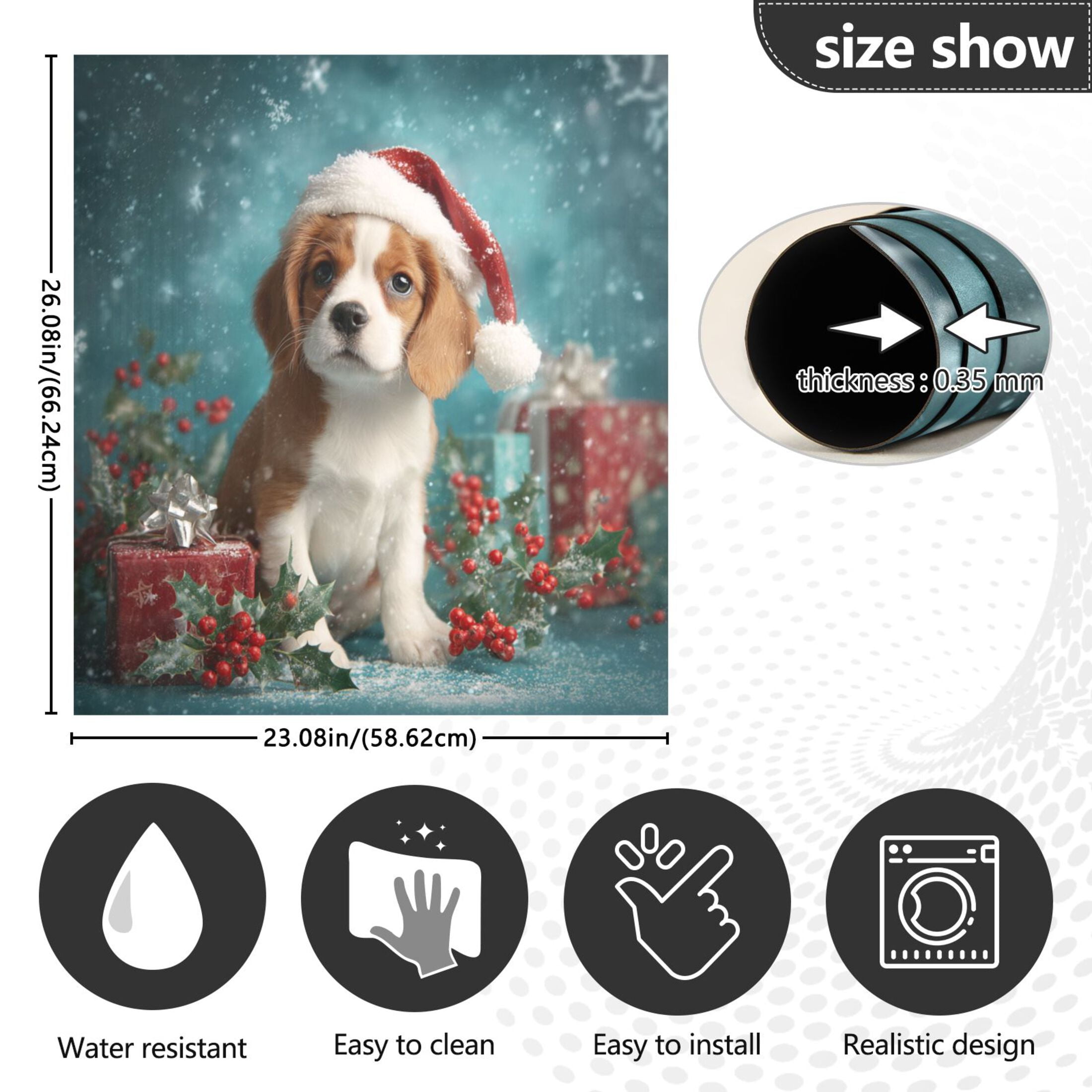 Dishwasher Sticker Magnetic Dishwasher Sticker Magnetic Decorative Sticker Refrigerator Sticker Dishwasher Decorative Stickers Magical Christmas Black Dog