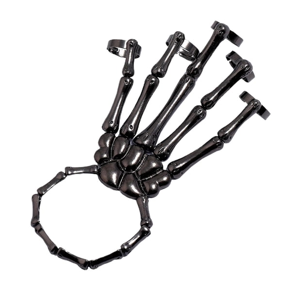 de mano de elasticidad de aleación negro Sunnimix Pulsera de cráneo