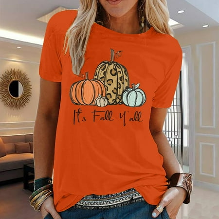 

Okbop Long Sleeve Scrub Tops Women Summer Casual Round Neck Autumn Print Short Sleeve Top T-Shirt Sheer Button Up Blouse Superhero Shirts for Women