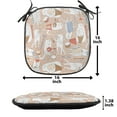 thumbnail image 4 of Music Chair Seating Cushion, Musician Cats with Drum Accordion Tube Guitar Music Theme Pattern, Soft Seat Pads for Office with Anti-slip Backing, 16"x16", Warm Taupe White, by Ambesonne, 4 of 5