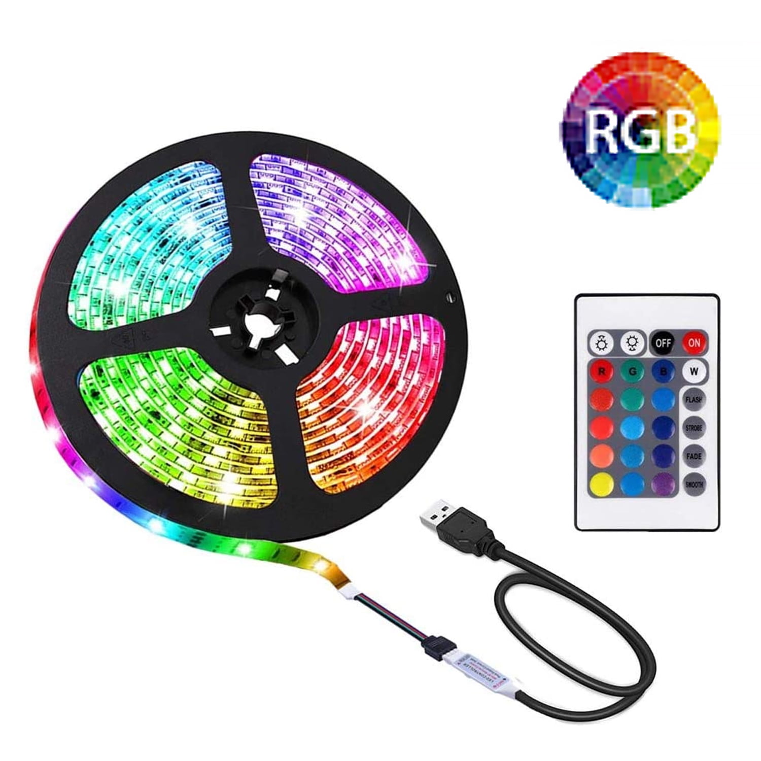 USB Led Strip Light RGB For BEDROOM With Remote Control Change Color WATERPROOF