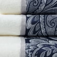 thumbnail image 3 of Madison Park Navy Bath Towel Set, 100% Cotton Bath Towels, 6-Piece Soft Jacquard Bath Towels, Hand Towels, Fingertip Towels, Navy/White, 3 of 5