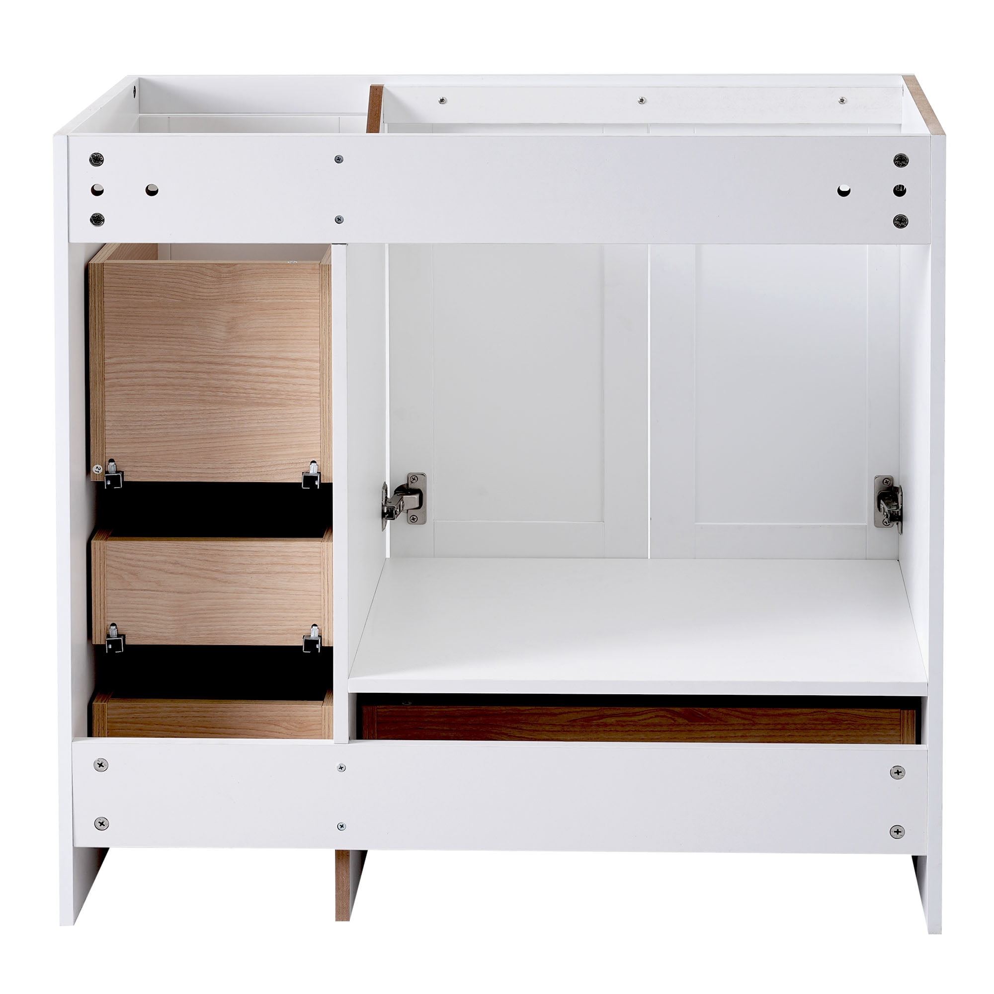 MAYEERTY 36" Black Bathroom Vanity - Cabinet Only, Sink Not Included, Sleek Look for Bathroom Storage