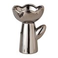 thumbnail image 1 of Soporte para macetas, jarrón de cerámica para flores, pequeño jarrón para flores, jarrón minimalista Plata con forma de rosa, 1 of 9