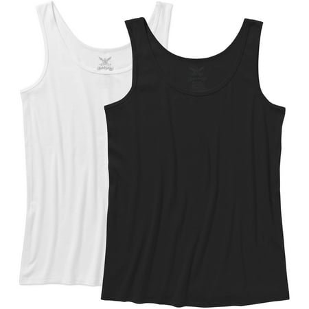 Faded Glory Women's Plus-Size Essential Layering Tank, 2-Pack Value ...