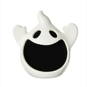 Halloween 2 Pack Ceramic Ghost Candy Bowl Tabletop Decoration, White, 5.75 in, by Way to Celebrate