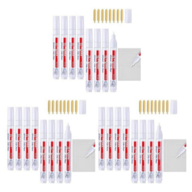 Thinsony 8 Pcs Marqueur de Joint de Carrelage Puissant pour Usage Prolongé, Blanc 3Ensemble