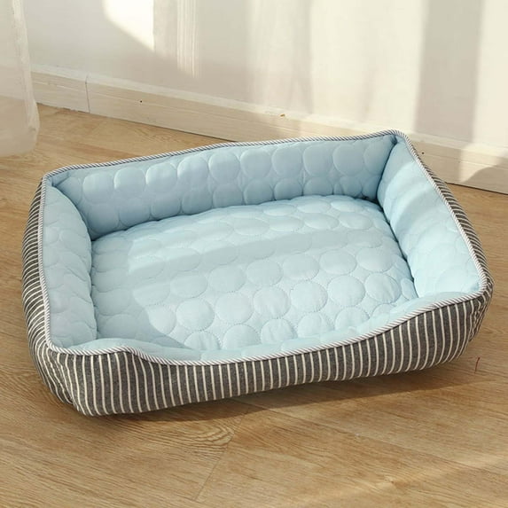 Cooling Dog Bed Summer Ice Feeling Cat Pet Pad Multi Use for Travel Automotive Seat Breathable Mat Washable Lightweight Convenient Versatile Blue S