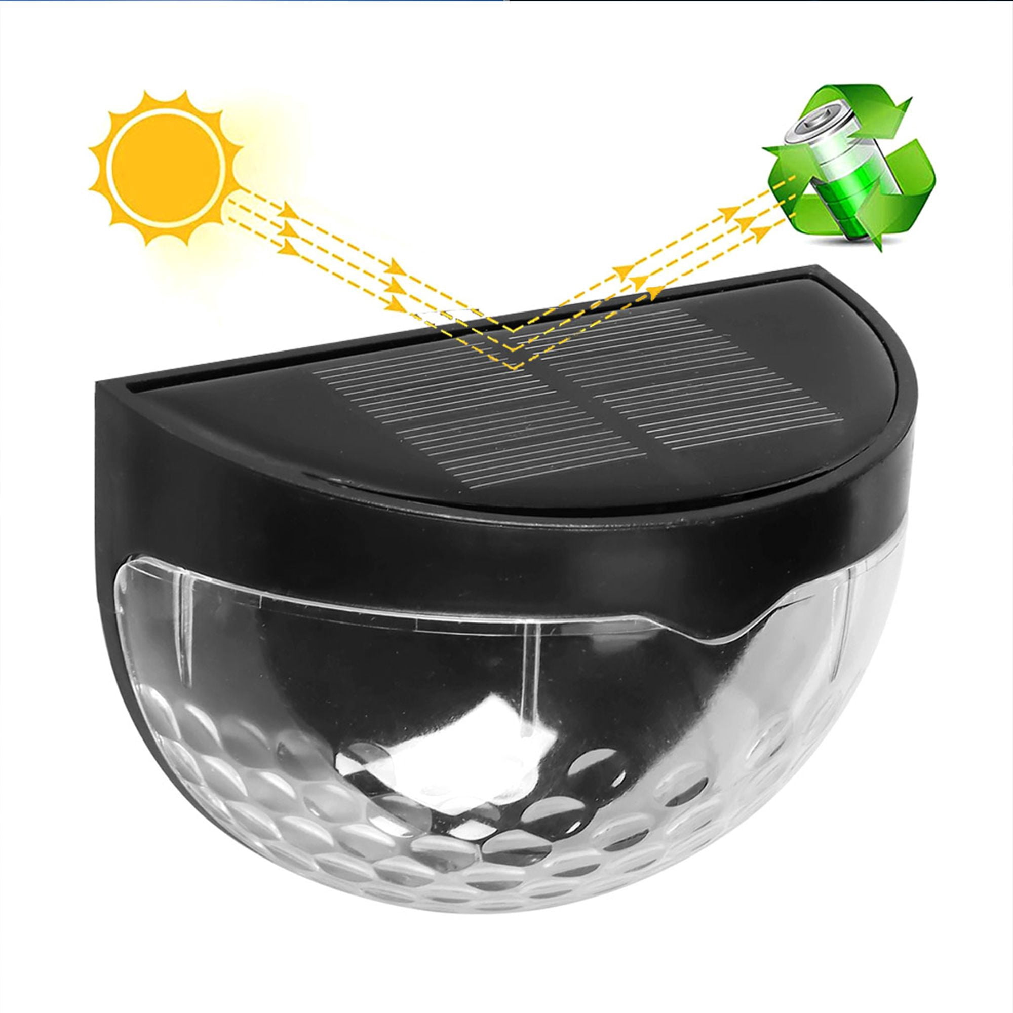 Gustave 2/4/6 Packs Outdoor Fence Lights Solar Lamp Waterproof LED Deck Wall Light for Landscape Path Garden Stair Decor