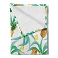 thumbnail image 2 of Hawaii Soft Flannel Fleece Throw Blanket, Botany Inspired Traditional Luau Party Funky Polynesian Culture, Cozy Plush for Indoor and Outdoor Use, 50" x 60", Jade Green Marigold, by Ambesonne, 2 of 5