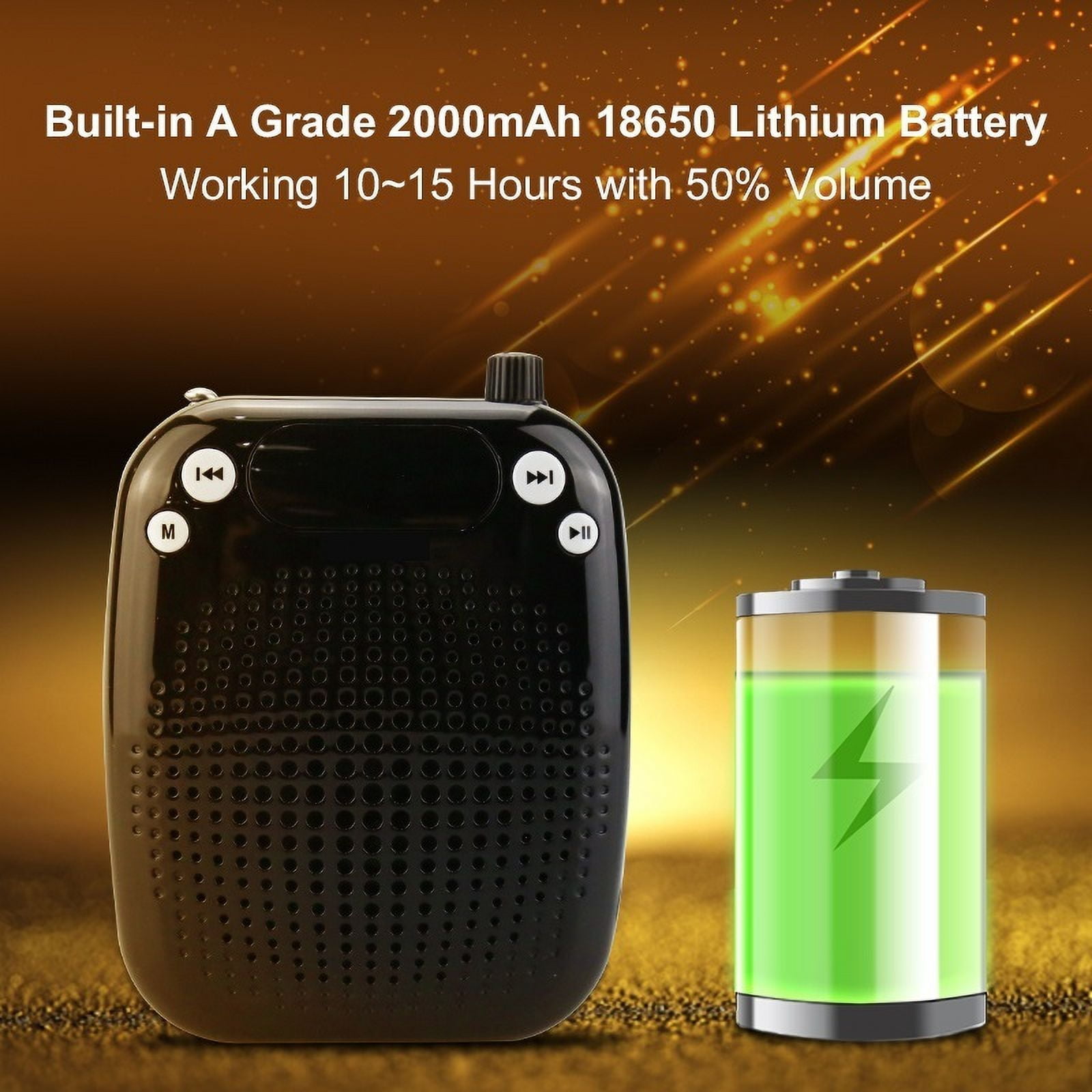 10W Portable Voice Amplifier Wireless Microphone HiFi Mini Speaker ,Crystal-Clear Sound