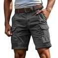 thumbnail image 2 of Domuza Men Cargo Shorts with Pockets Casual Knee Length Lightweight Shorts Stretch Outdoor Hiking Travel Work Short Pants Gray 2XL, 2 of 6