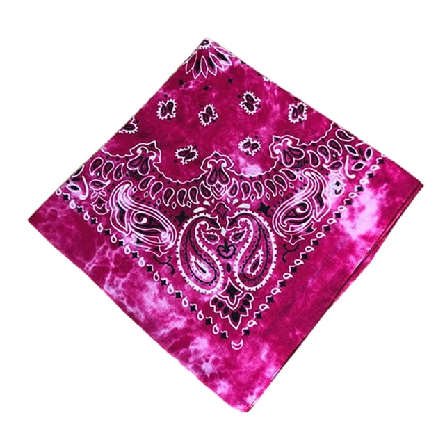 Eigraketly Moda Unisex Bandana Hop Pañuelo cuadrado grande Estampado de Cachemira Diadema Muñequeras Pañuelo para la cabeza Pañuelo de tinte Ciclismo Tie Dye Rosa Roja