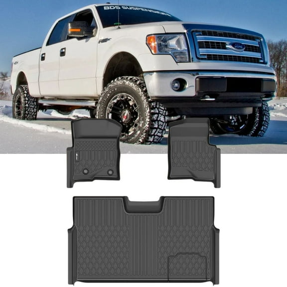 Nilight TPE Floor Mats for Ford F150 F-150 SuperCrew Crew Cab Bucket Seat 2010 2011 2012 2013 2014, All Weather Custom Fit Heavy Duty Floor Liners