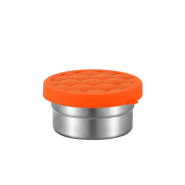 Yhmxh Recipientes de acero inoxidable para refrigerios, recipientes para almacenar alimentos con tapa, caja bento hermética para refrigerios, caja bento portátil pequeña reutilizable para ensaladas.