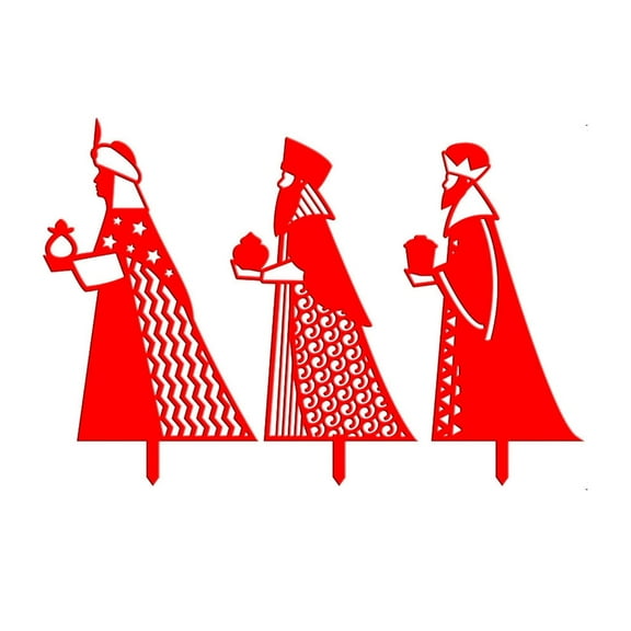 Christmas Nativity Scene Set Hollow-out Outdoor Garden Ornament Yard Art Decors with Stake for Courtyard Lawn Patio