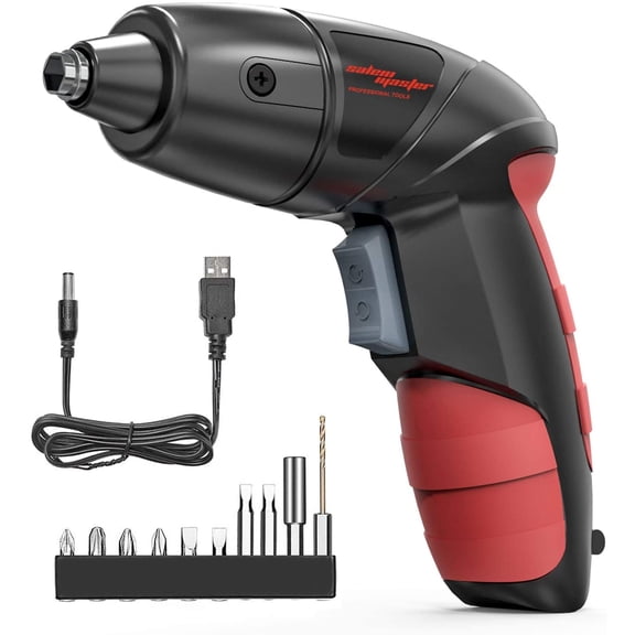 SALEM MASTER Cordless Screwdriver Electric Rechargeable Screwdriver 3.6V Lithium Ion Power Screw Guns with Battery Indicator for Household, Newbies and Experienced