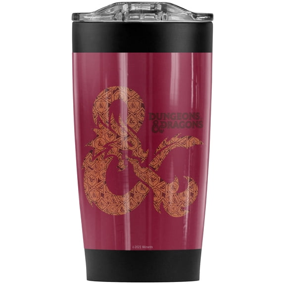 Dungeons And Dragons/Dicey Ampersand Stainless Steel Tumbler 20 oz Coffee Travel Mug/Cup, Vacuum Insulated & Double Wall with Leakproof Sliding Lid | Great for Hot Drinks and Cold Beverages